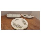 4 Pc BOEHM Chickadees & Holly Dishes
