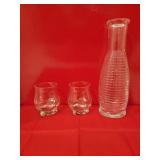Carafe and (2) Glasses