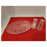 Relish Dish w/ Salt & Pepper Shakers