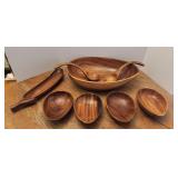 8 Pc Wooden Salad Set