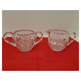 Cut Glass Cream and Sugar