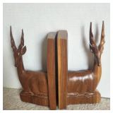Pair of Hand Carved Elk Bookends