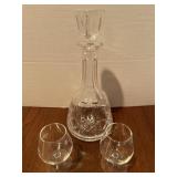 Atlantis Crystal Decanter w/ (2) Brandy Snifter