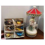 Songbird Christmas Ornaments (6) + Music Box