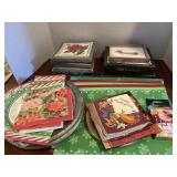 Christmas Napkins + Paper Plates Lot