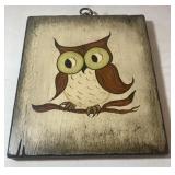 Vintage Wooden Owl Print