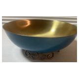 Moire Glazekyes Hand Wrought Metal Enamel Bowl