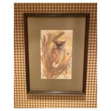 Owl Framed Art, 19x25 in.