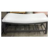 Bench with White Cushion