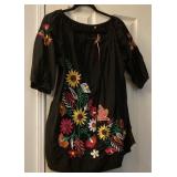 Traditional Hand Embroidery Mexican Shirt 2XL
