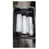 Black Tub Full Of Plastic Wrap