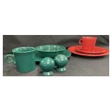 HLC Fiesta Dinner Set For Two W/ Salt & Pepper