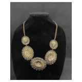 Circular Gold Toned Fashion Necklace