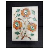 Floral Soapstone Box