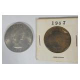 1965 Churchill Commemorative Token & 1967 Penny