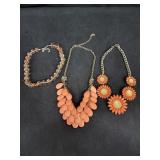 (3) Coral Necklaces