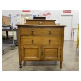 Honey Oak, 2 Drawer, 2 Door Side Board Cabinet