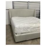 King Size Gray Upholstered Bed