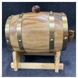 Wooden Decor Beer Barrel W/ Stand