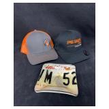 Louisiana License Plate Ashtray and 2 Caps