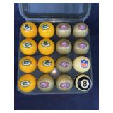 New, NFL Billiard Ball Set (Green Bay Packers vs