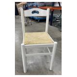 White Chair w/Wicker Seat