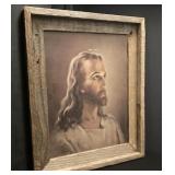 Vintage Wooden Religious Print