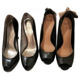 (2) Pair Black Size 7.5 Shoes