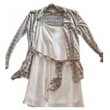 Michael Kors Cardigan and Black|White Pants