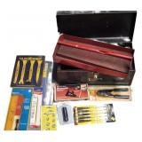 Vintage Metal Toolbox with Tools