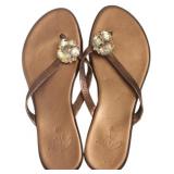 Apri Size 8 Bronze Jewel Thong Slides