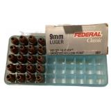 20 rounds of 9 mm federal classic 115 gr HI SHOK