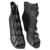 Black Buckle Wedges Size 38