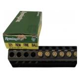 Six rounds of Remington 221 rim fire ball