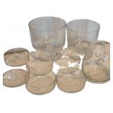(2) Trifle Dishes and (6) Glass Petri Dish Bowls