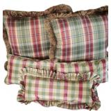 (5) Plaid Throw Pillows
