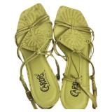 Green Carlos Kitten Heel Sandals Size 7.5
