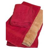 Red and Gold Towels with Red Washcloths