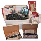 Large Lot of Christmas Lights, Clips and Tote