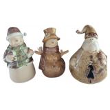 (3) Ceramic Christmas Figurines