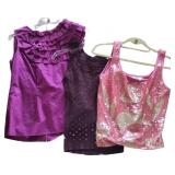 (3) Pink and Purple Sequined Tops