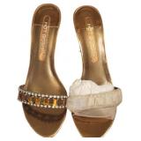 Hot Gossip Size 7.5 Jeweled Kitten Heel Sandal