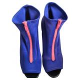 Juicy Coture Royal Blue Peep Toe Zip Up Bootie
