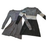 (2) Gray Long Sleeve Dresses