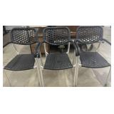 Black Plastic Woven Chairs (3)