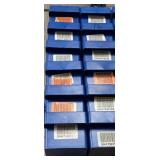 (12) Akron-Mils Blue Bins