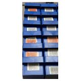 (12) Akron-Mils Blue Bins