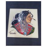6x6 in. Cleo Teissedre Hand Painted Ceramic Tile