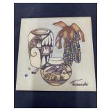 6x6 in. Cleo Teissedre Hand Painted Ceramic Tile
