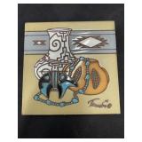 6x6 in. Cleo Teissedre Hand Painted Ceramic Tile